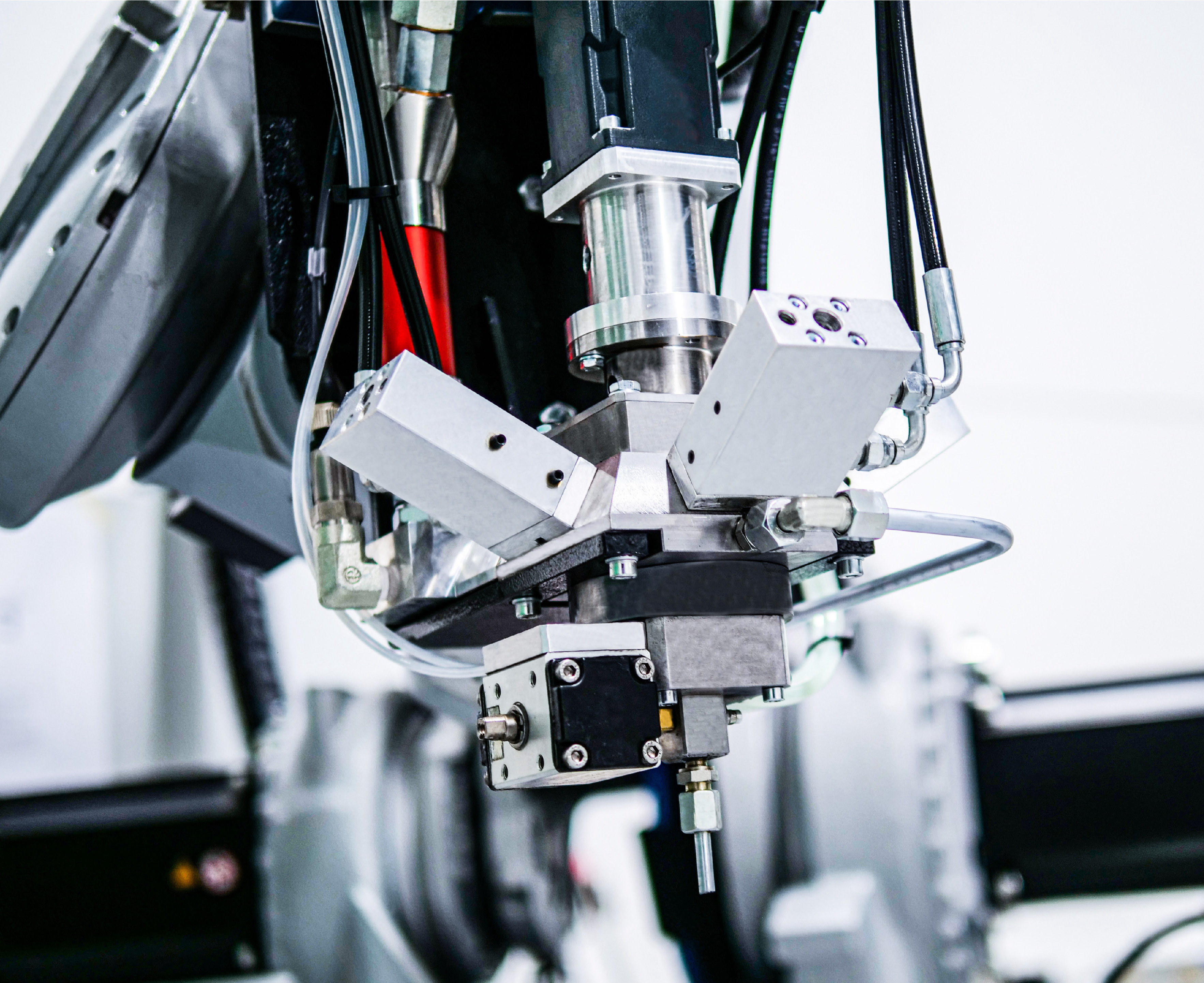 Cabezal mezclador en primer plano.